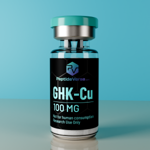 GHK-Cu 100mg copper peptide vial by PeptideVerse – research peptide product image